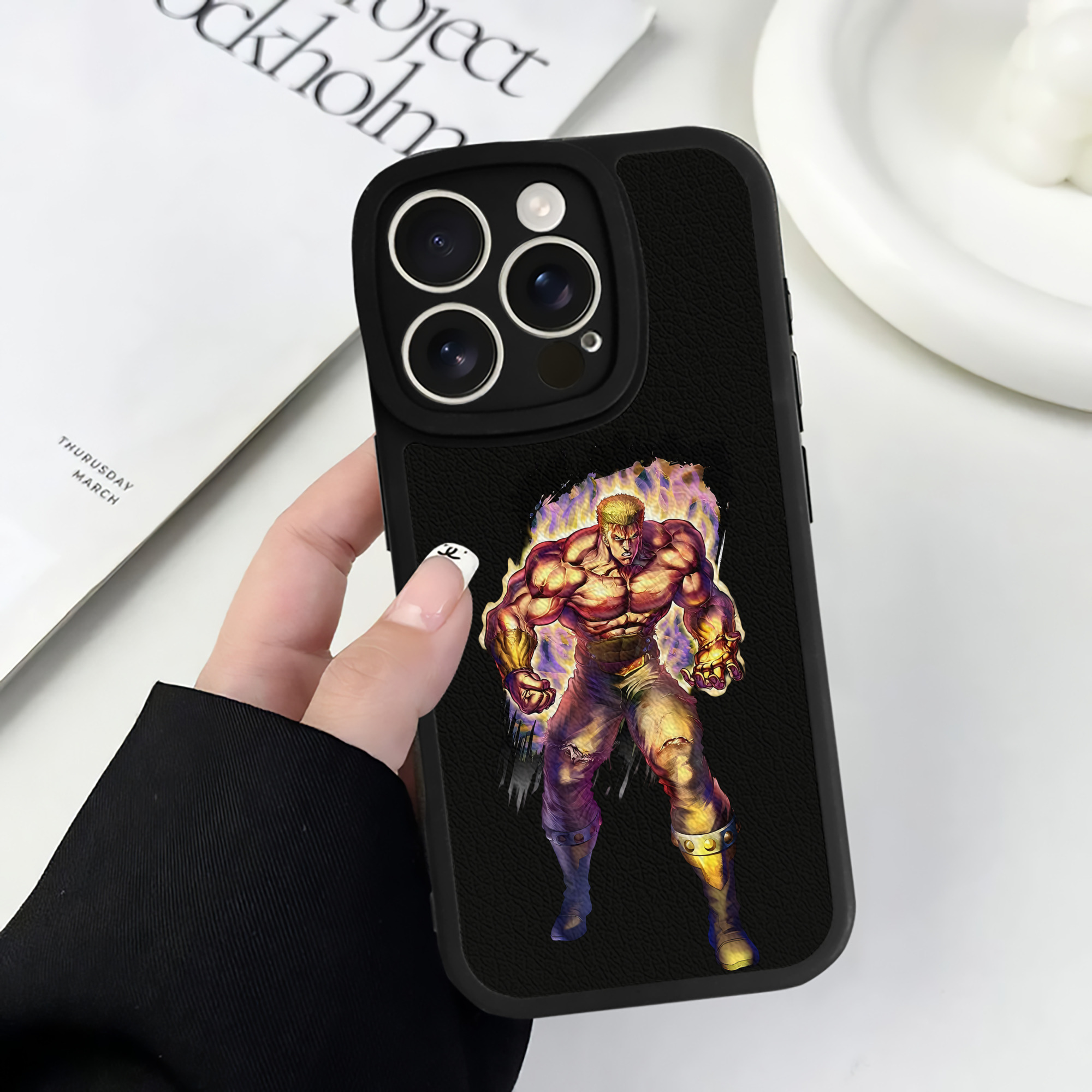 （画像用） 北斗の拳 Fist of the North Star 【iPhone 16シリーズ対応】シリコンスマホケース（レザー調） 材質：シリコン